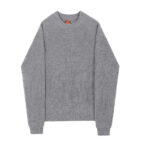 New Men’s Tide O-Neck Vintage Pullovers Thicken Knit Grey Sweatshirt