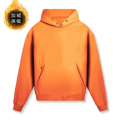 New Trendy Comfortable Solid Orange Hoodie Unisex