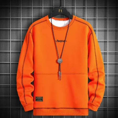 Oversized Men's Hip Hop Harajuku Loose Orange Sweatshirts