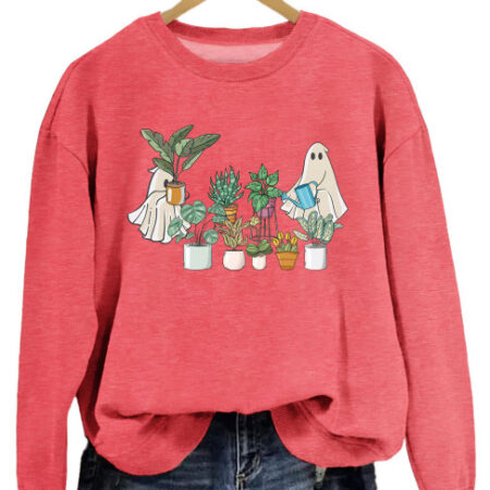 Plant Ghosts Colored Men Women Red Sweatshirt