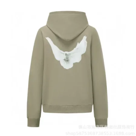 Premium Quality Dove Printed Brown Hoodie For Men