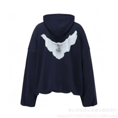 Premium Quality Dove Printed Dark Blue Hoodie For Men’s