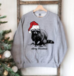 Racoon Christmas Grey Sweatshirt Unisex