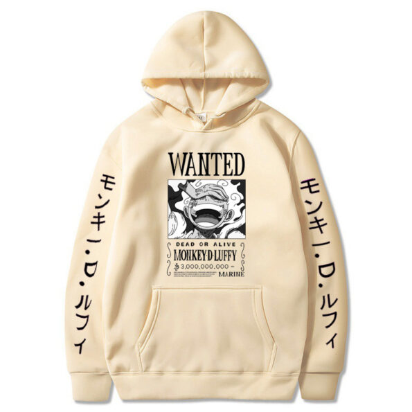 Men-Women's Wanted Anime Trend Graphic Beige Hoodie