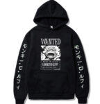 Men-Women's Wanted Anime Trend Graphic Black Hoodie