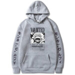 Men-Women's Wanted Anime Trend Graphic Grey Hoodie