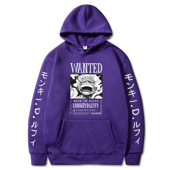 Men-Women's Wanted Anime Trend Graphic Purple Hoodie