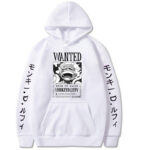 Men-Women's Wanted Anime Trend Graphic White Hoodie