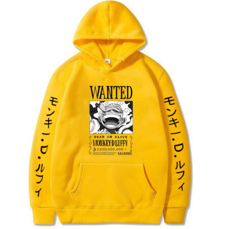 Men-Women's Wanted Anime Trend Graphic Yellow Hoodie