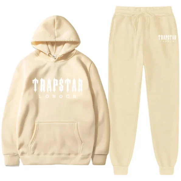 Men's Full Set Trapstar Quality-full Beige Tracksuit