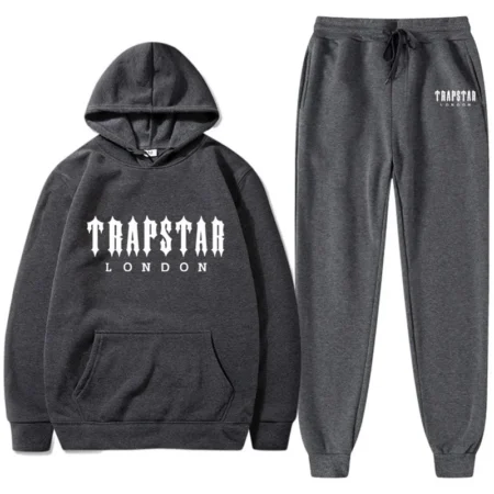 Men's Full Set Trapstar Quality-full Dark Grey Tracksuit