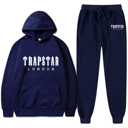 Men's Full Set Trapstar Quality-full Navy Blue Tracksuit