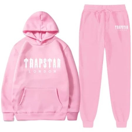 Men's Full Set Trapstar Quality-full Pink Tracksuit