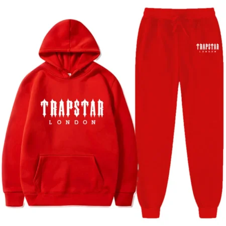 Men's Full Set Trapstar Quality-full Red Tracksuit