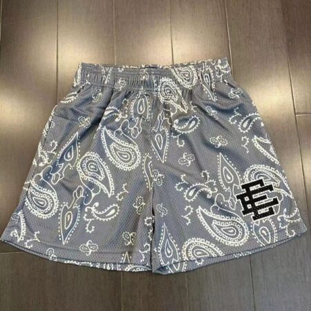 Men's Mesh Print Casual Basketball Grey Shorts