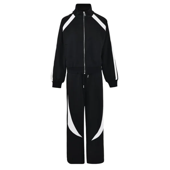 Men's Women's Athletic Apparel Sport Bulk Black Tracksuits