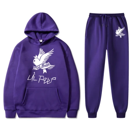 Men's Women's Full Sets Casual Sports Suits Oversized Purple Tracksuits